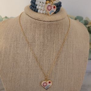 Bracelet and chain with pendant set